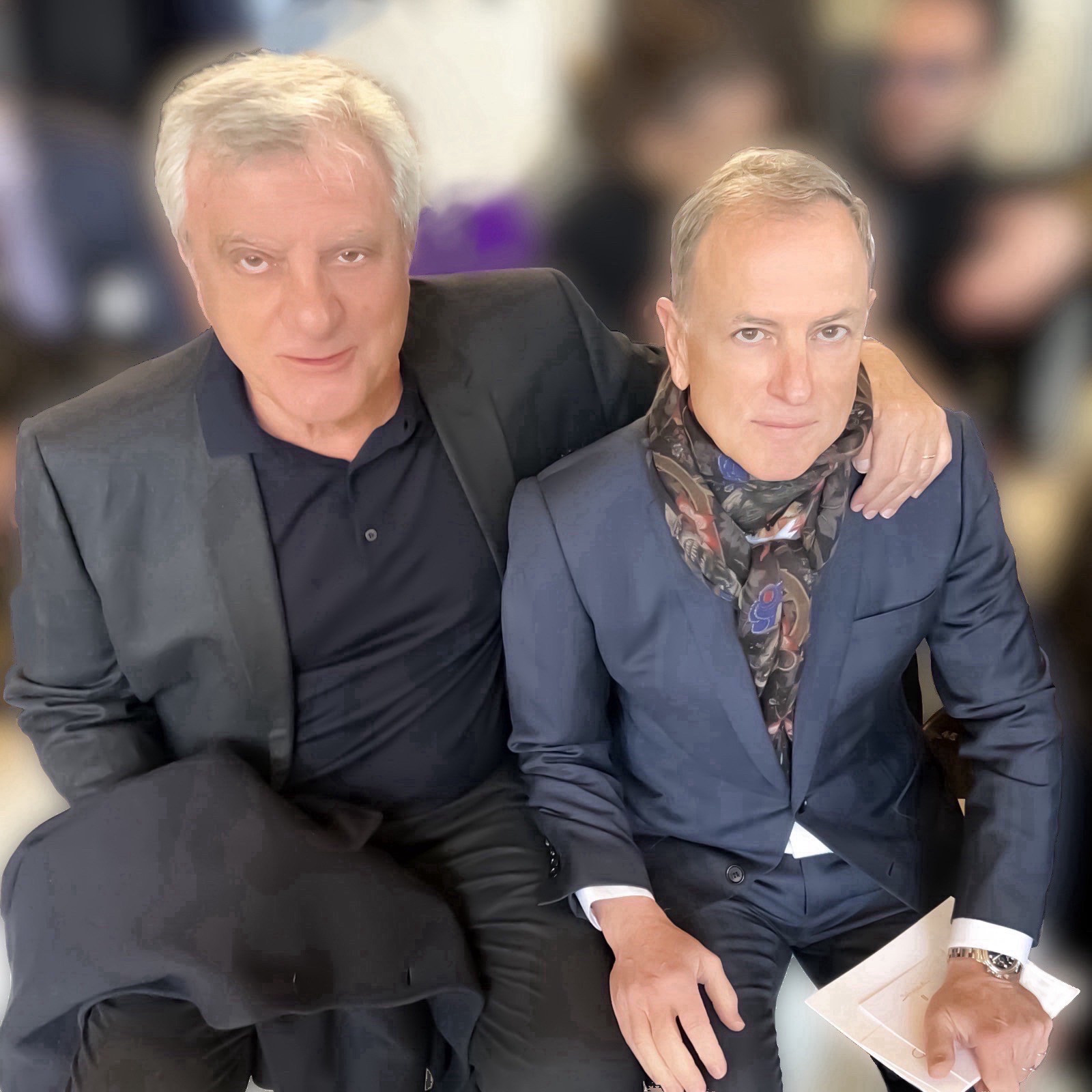 Sidney Toledano and Michael Burke at the Schiaparelli Haute Couture show on Jan. 22, 2024
