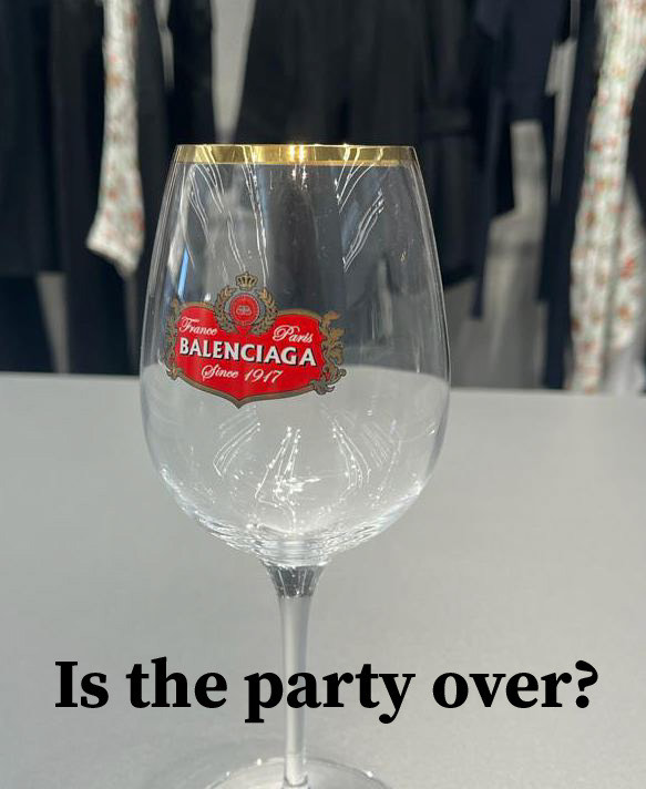 Balenciaga beer glasses retailing at €400 a pair at its flagship in Paris