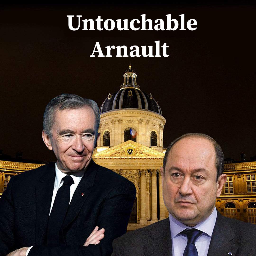 LVMH CEO Bernard Arnault and Bernard Squarcini, former head of France's domestic intelligence service